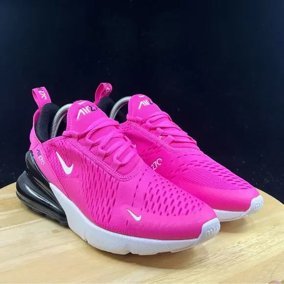 NIKE MAX 270 (GS) LASER FUCHSIA PINK-WHITE SZ 6.5Y-WOMENS SZ 8 [943345-602]